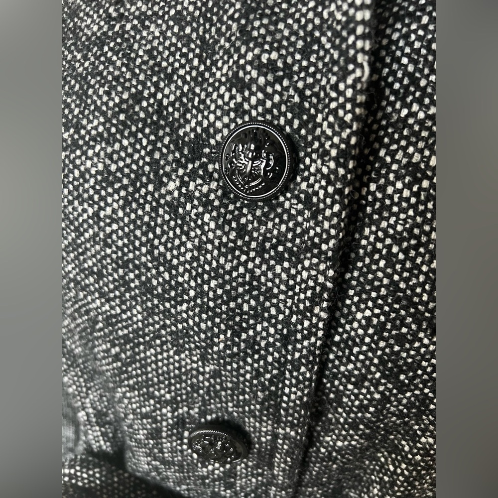 Kensie Black and White Tweed Trench Coat 🧥 - Picture 11 of 15